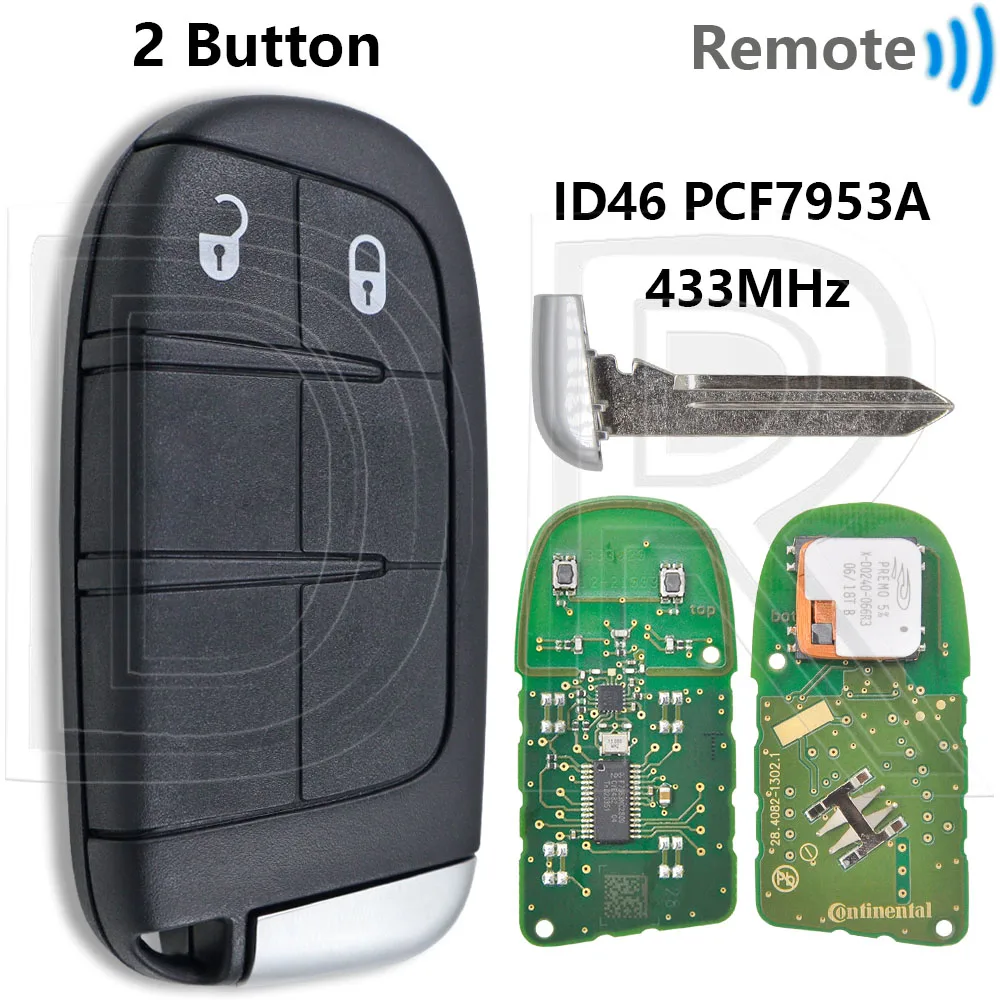 

Отличный оригинальный M3N- 40821302 Чип ID46 433 МГц Бесконтактный автомобильный дистанционный смарт-ключ Артикул: 735577273 Для Fiat Freemont 500L 2012-2018