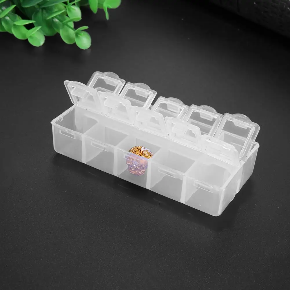 

10 ячеек, портативный пластиковый Квадратный Контейнер для хранения таблеток