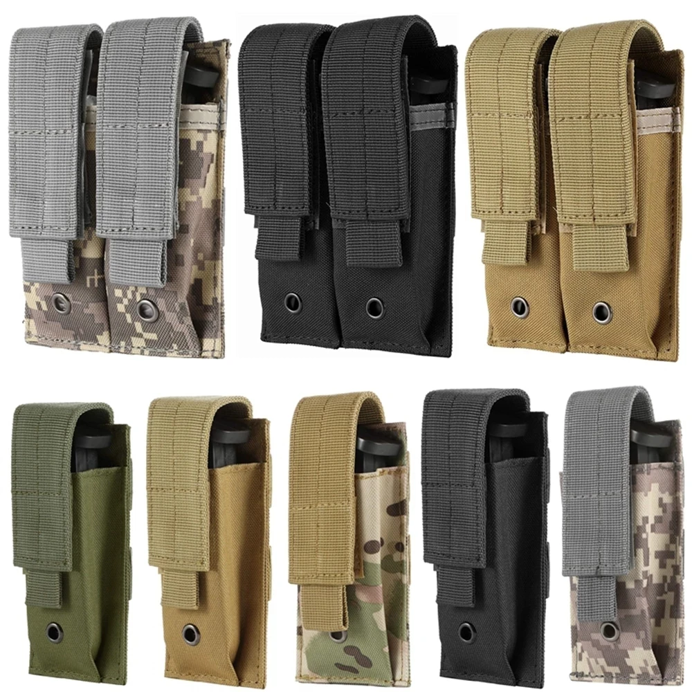 

Universal Molle 9mm Magazine Pouch Single Double Pistol Mag Bag for Glock M9 SIG P226 Mag Holster Flashlight Holder Pouch