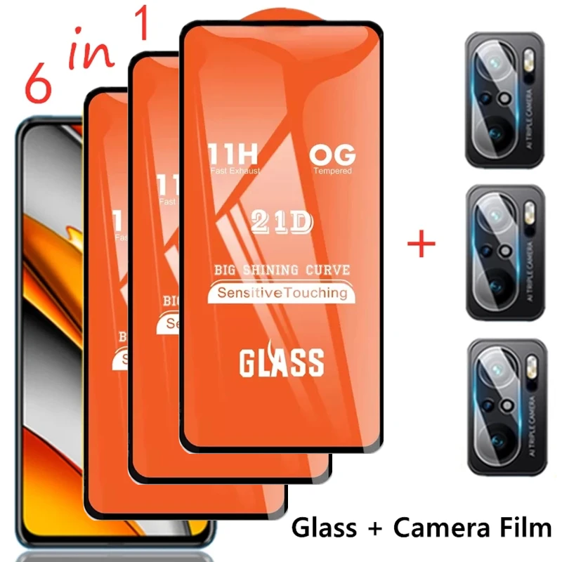 

21D Tempered Glass for Xiaomi Mi Poco X3 F2 Pro M3 Camera Lens films Screen Protectors for Redmi Note 10 9 8 Pro 9s 8T 10T 10s