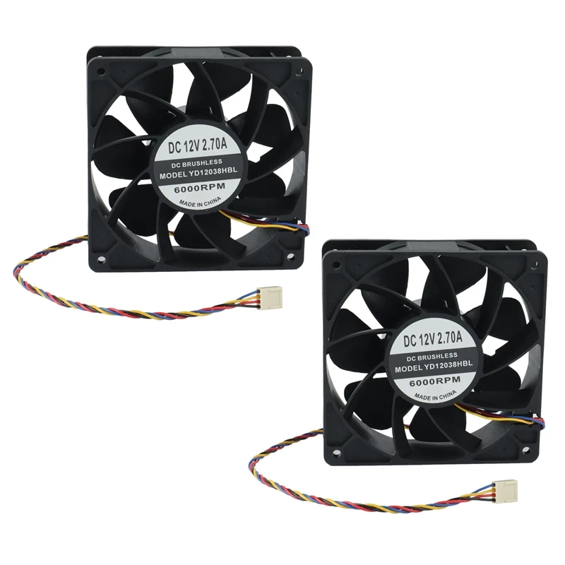 

2X 6000RPM 12V Cooling Fan For Bitmain Antminer S7/S9/T9/T9+/L3 /L3+/D3/A3 For Whatsminer M1/M3/M3X