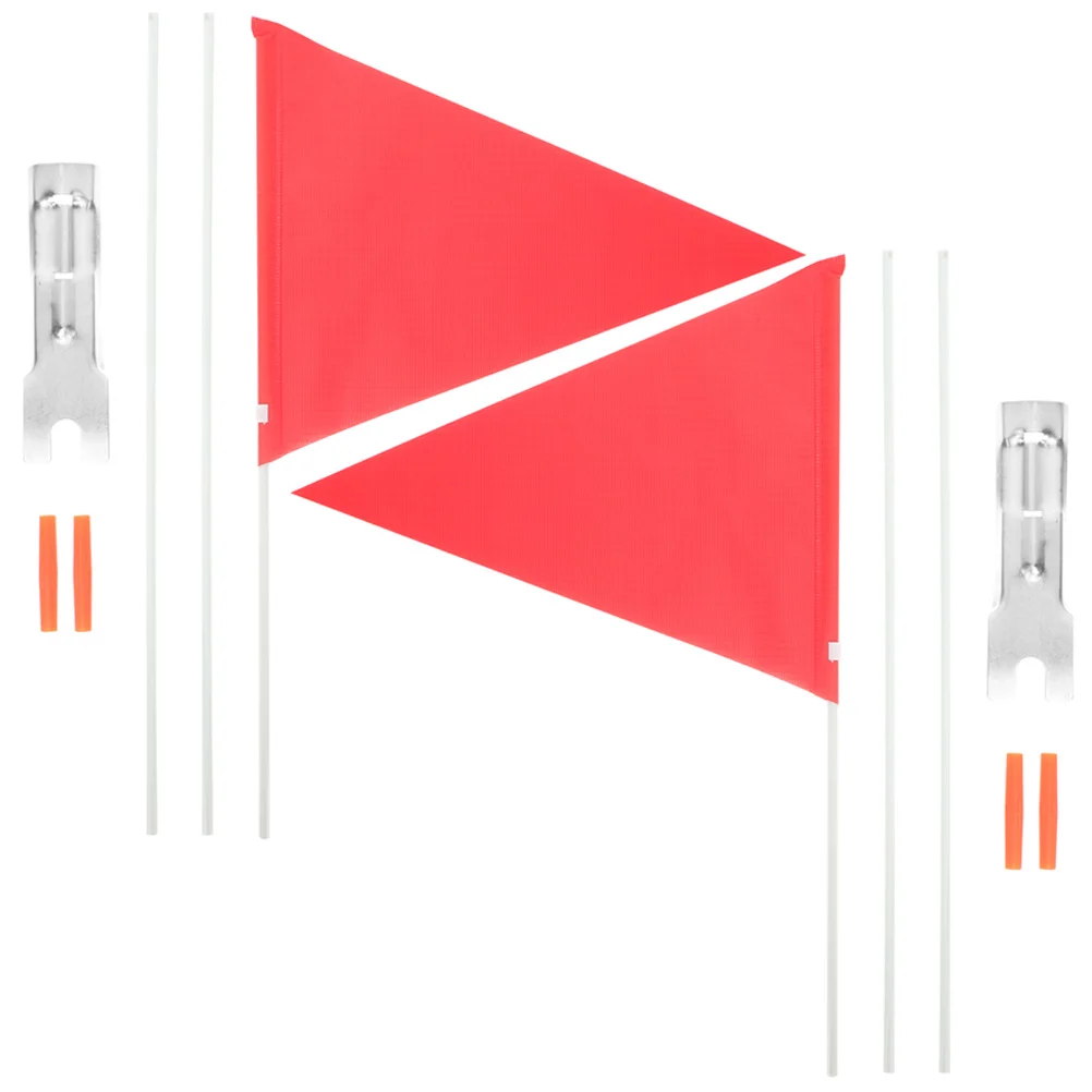 

2 Sets Orange Flag Bicycle Flagpole Bike Flags Kids The Sign Stems Glass Fiber Cycling Warning Accessories Child Veil trailer