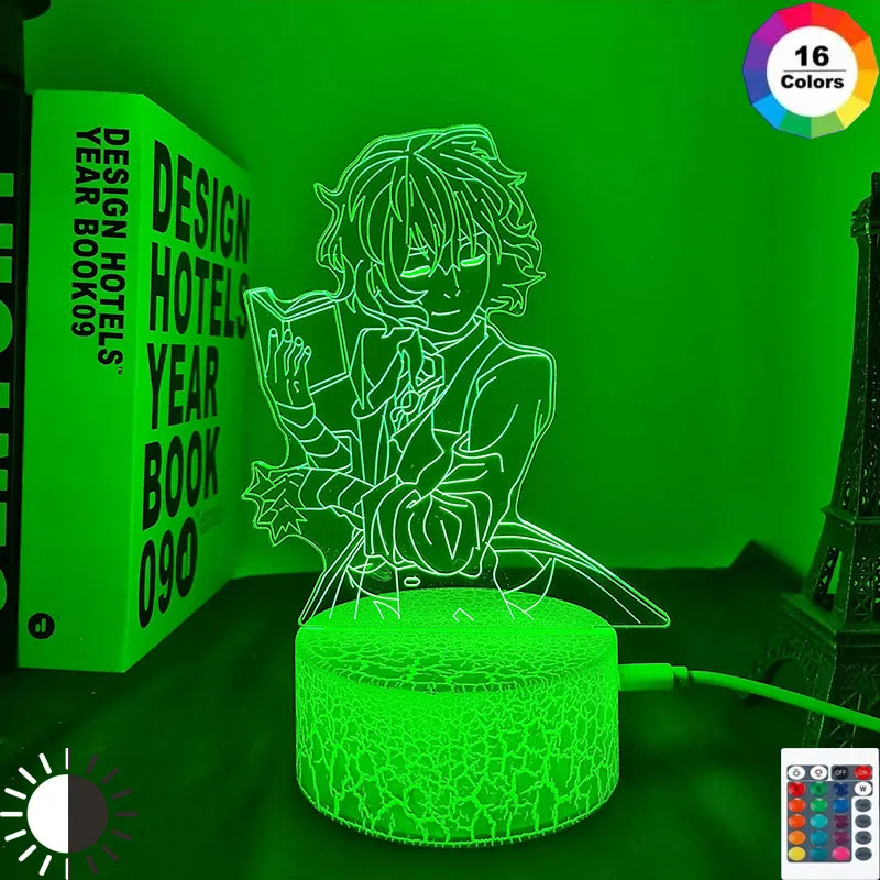 

Anime BUNGO STRAY DOGS DAZAI BOOK 3D LED Lamp For Bedroom Decoration Nightlights Illusion Color Changing Table Lamp