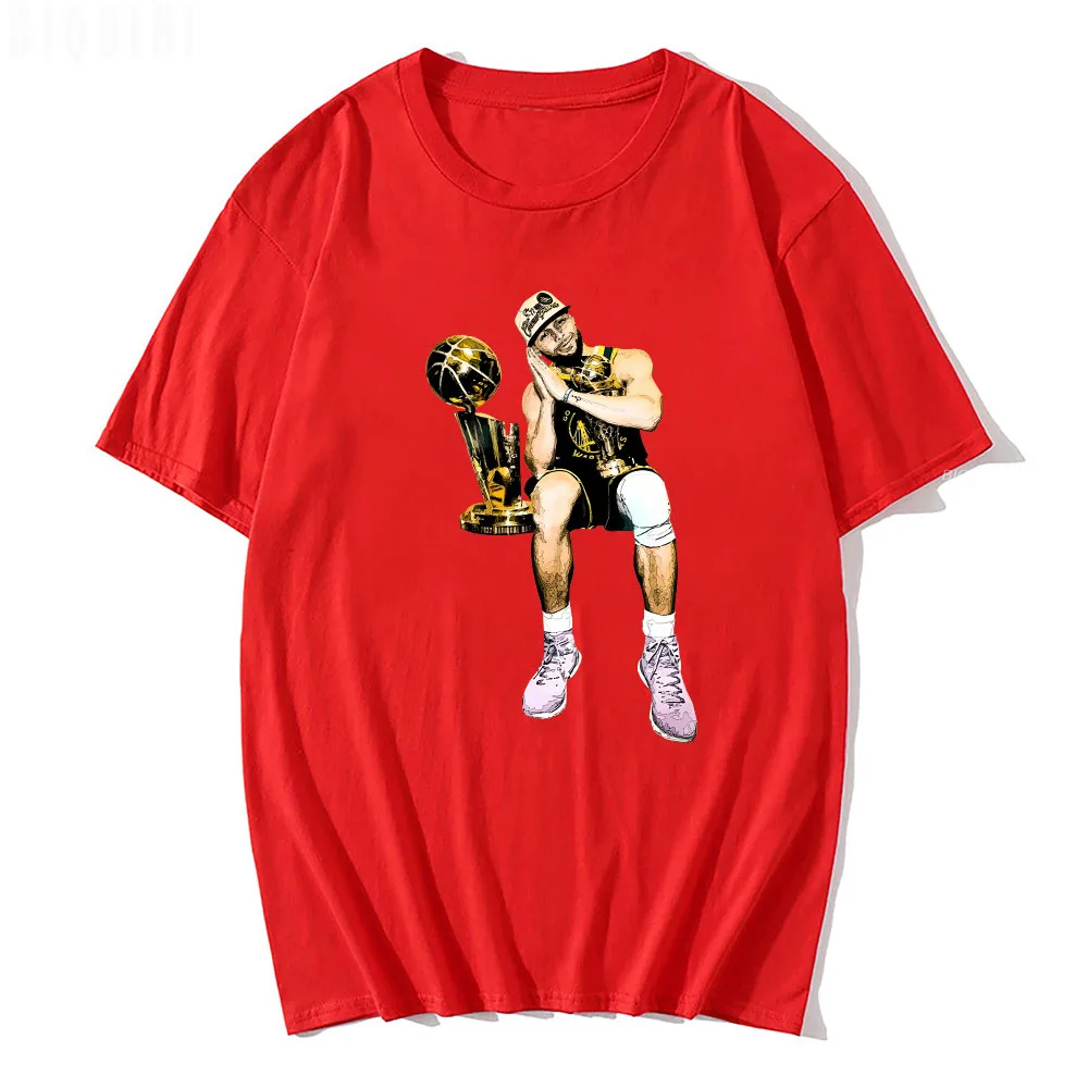 2022 Basketball T Shirt Summer Simple Stephen N Curry Night Night Print T-shirt Men 100% Cotton Short Sleeve Unisex Loose Casual
