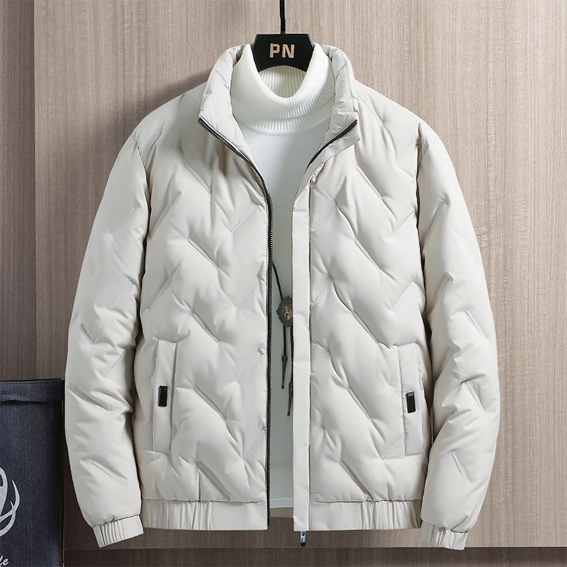 Winter new thick hooded down jacket men's short youth white duck down warm casual trend coat 2022