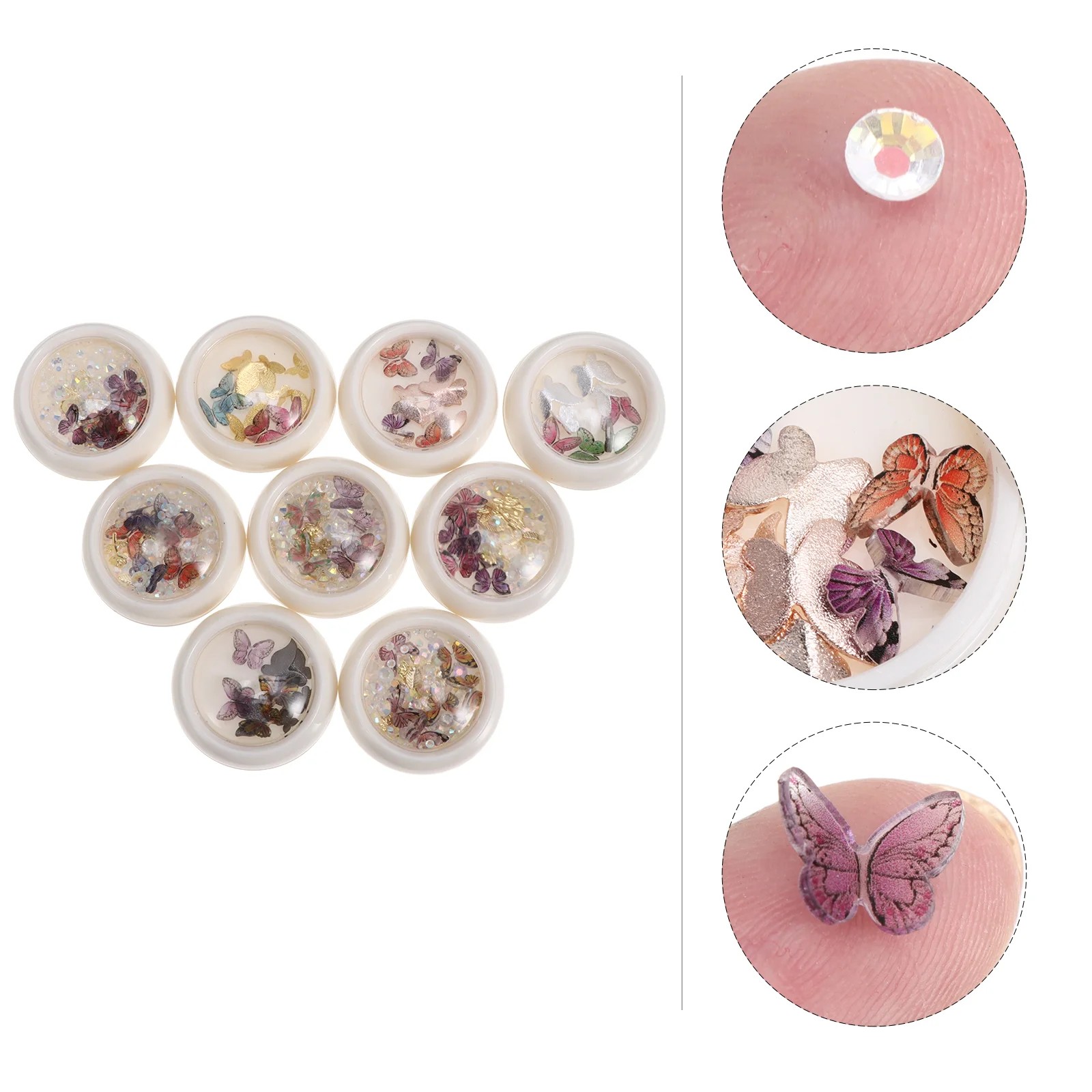 

Nailbutterfly Charms Rhinestonesdecor Jewelry Manicures Glitter 3D Ornament Studs Butterflies Supplies Accessories Rhinestone