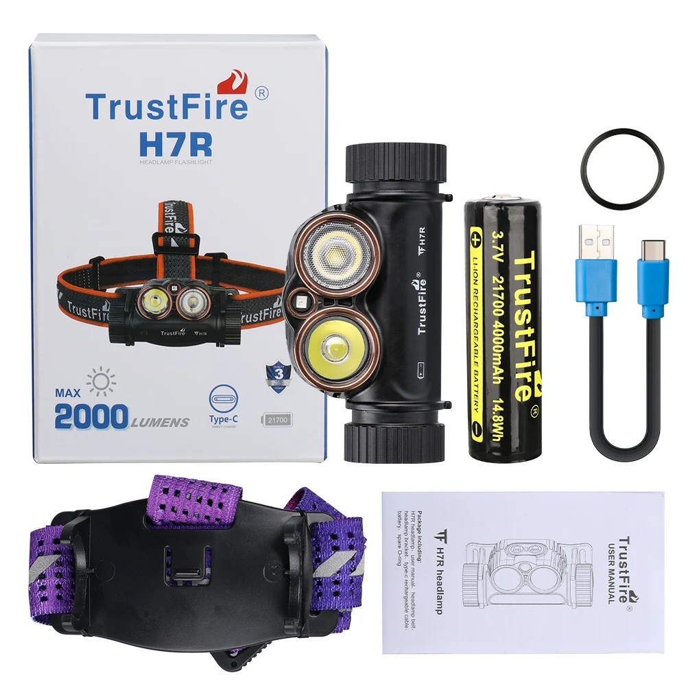 

Trustfire H7R налобный фонарь красный белый 2000 люмен