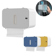 toilet paper rack wall mount tissue holder wc induction automatic tissue box punch free waterproof seal lazy smart home supplies