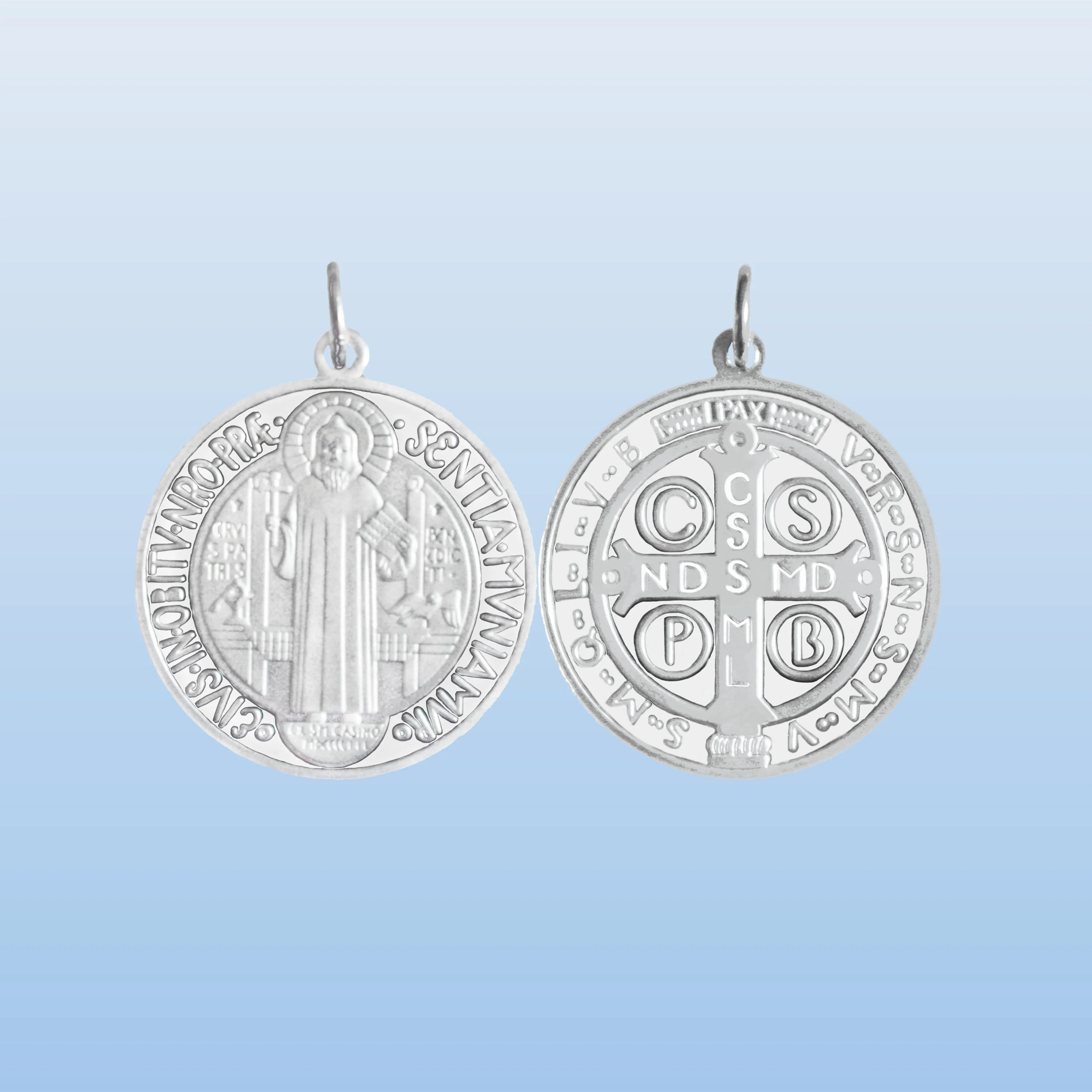 

925 Sterling Silver Saint Benedict Medal Exorcism Pendant Necklace for Men and Women San Benito Catholic Religious Jewelry