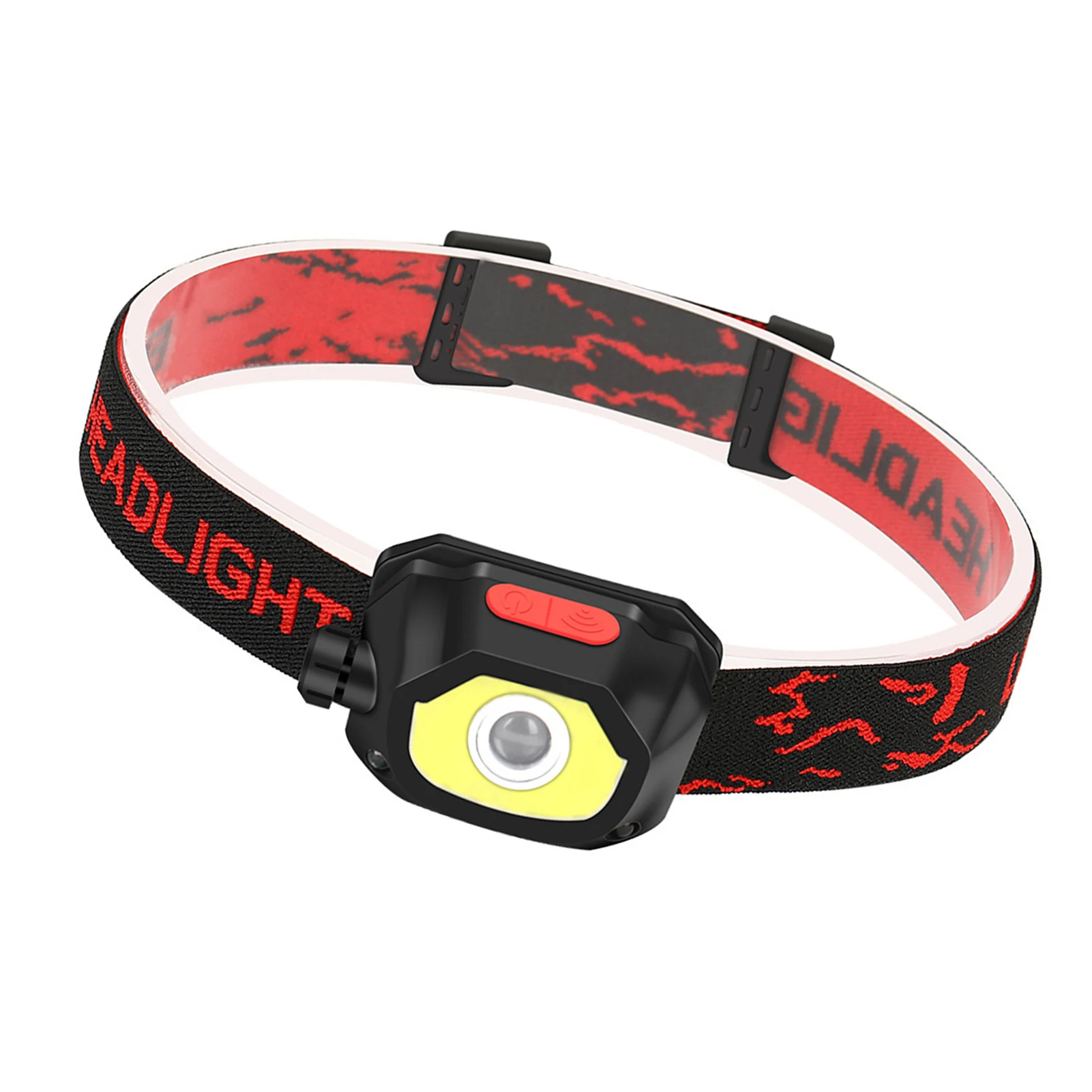 

LED Headlamp Rechargeable Jogging Head Torch USB Rechargeable IPX4 Waterproof Running Light With 7 Lighting Modes & Red COB
