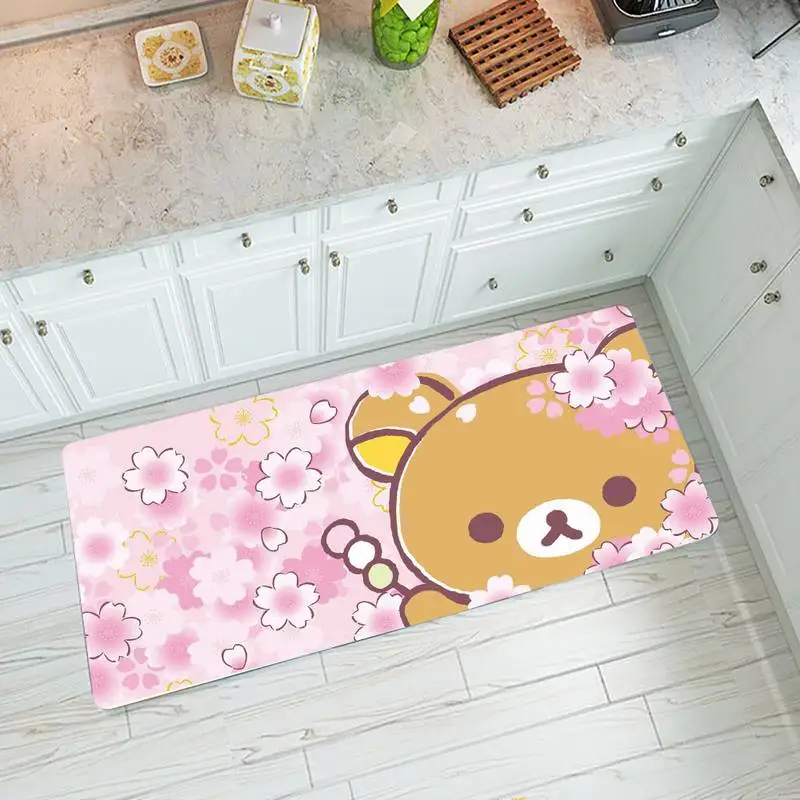 

Kawaii rilakkuma bear кухонный коврик для спальни гостиной домашний ковер украшение для входа напольный Придверный коврик для балкона ванной длинны...