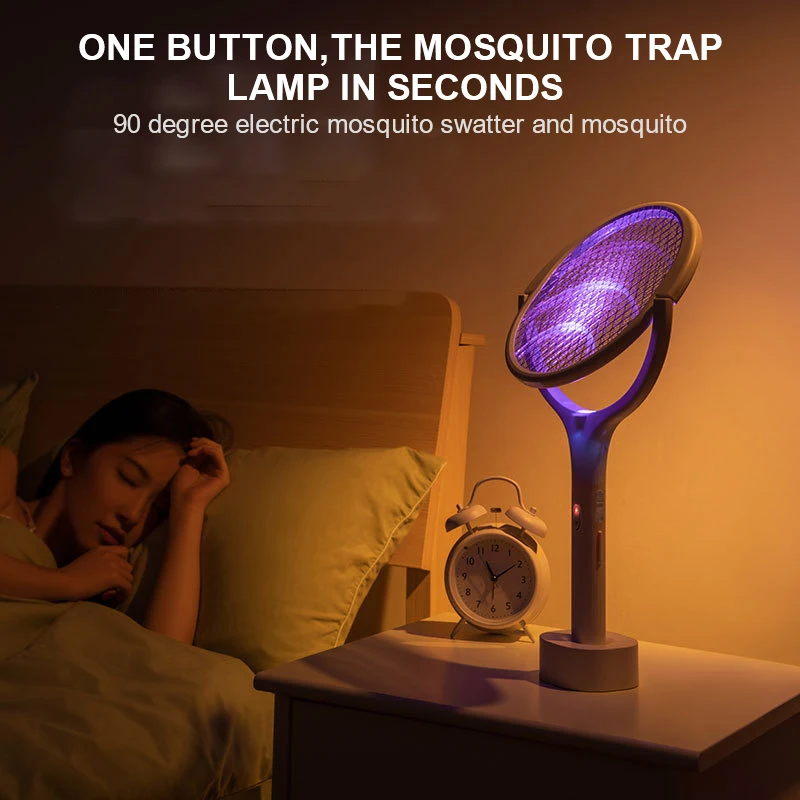 

Intelligent mosquito killer 5-inch 3500v mosquito racket multifunctional angle adjustable electric mosquito killing lamp USB