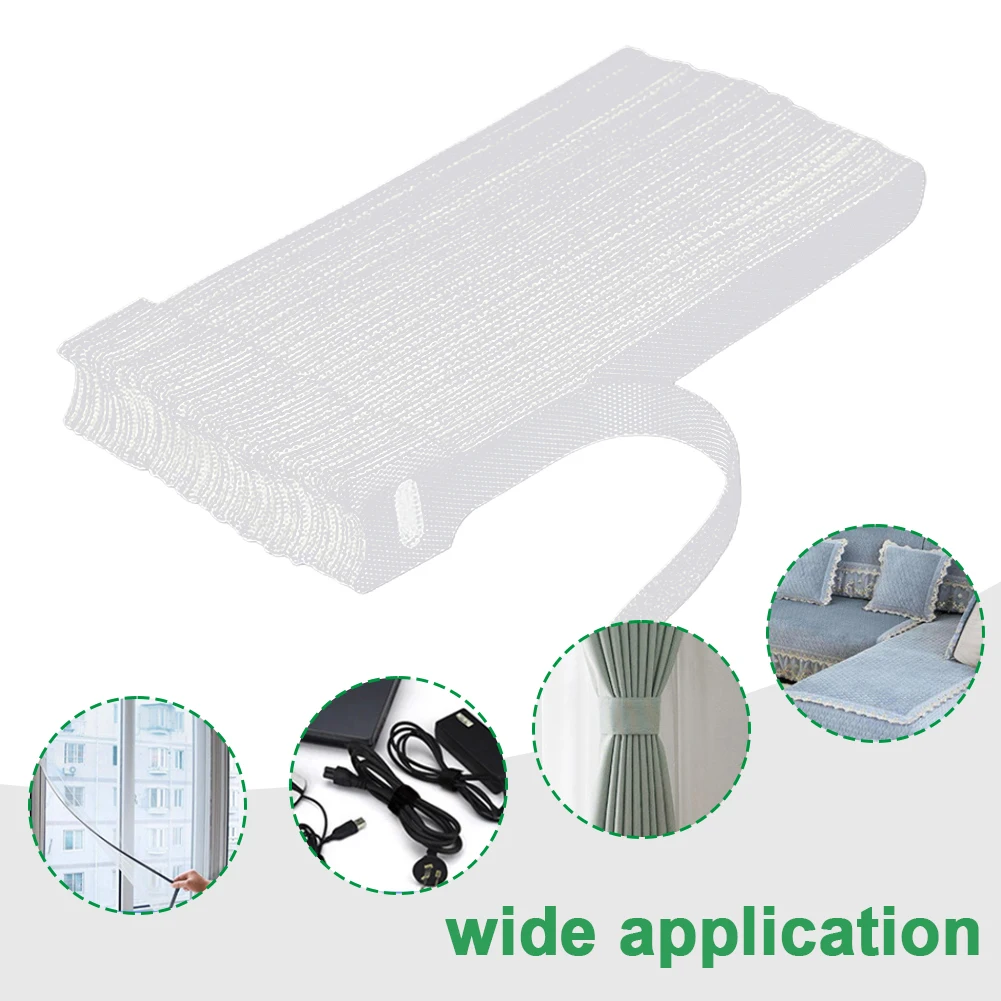 

100pcs Hook Loop Self Adhesive Cable Tie Home Fastening Reusable Strap Solid