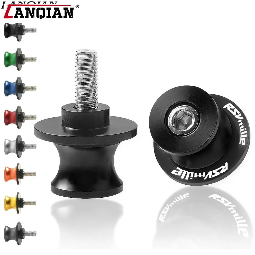 

Motorcycle CNC Spools Stand Arm Drop Screw Slider 6MM Swingarm Sliders For Aprilia RSV MILLE S R 1999 2000 2001 2002 - 2008