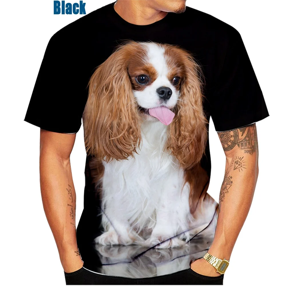 

Брендовая летняя футболка BIANYILONG для мужчин и женщин, футболка с 3D принтом животных, модная повседневная футболка с коротким рукавом в стиле хип-хоп с собакой