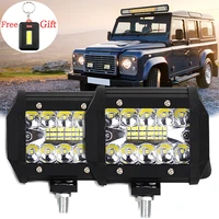 4 inch 60w led light bar for truck car tractor suv 4x4 atv offroad driving fog lamp combo 7 inch 120w led work light a free gift