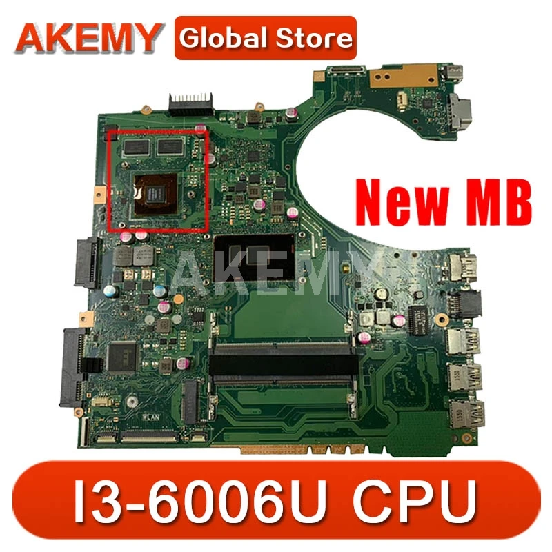 

Akemy PRO453U for ASUS P453UJ P453UQ P453U P453UR PE453U Laptop Motherboard MainBoard 90NX00U0-R00070 I3-6006U cpu GT920M/2G