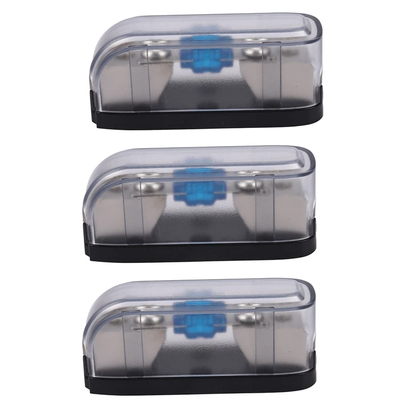 

3X Car Stereo Fuse Holder, Auto Agu Audio Fuse Box Power Distribution Block 4Ga In 4Ga Out,Single Way
