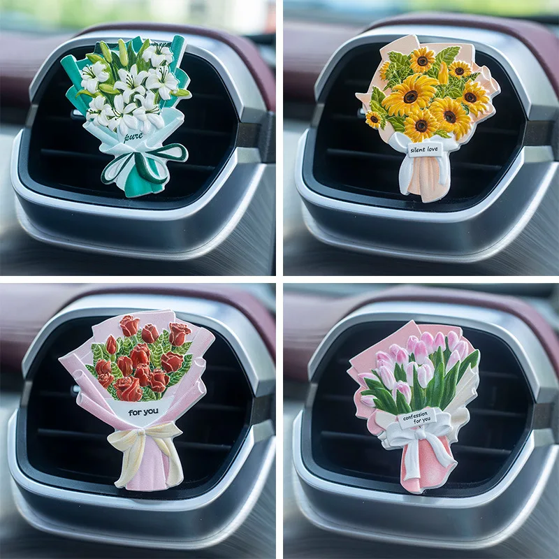 

Resin Bouquet Car Interior Air Freshener Vent Clip Air Outlet Air Conditioner Diffuser Solid Flavored Perfume Perfume Pendant