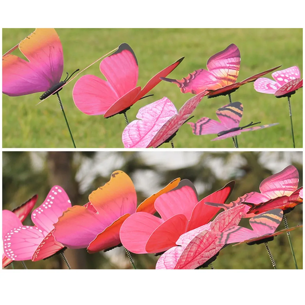 

12 шт. орнамент для патио на палочках ремесленное украшение для сада Двор искусственные водонепроницаемые цветочные горшки