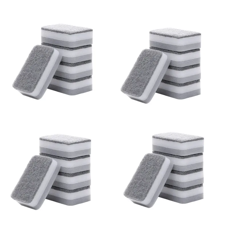 

10/5PCS Microfiber High Density Sponge Kitchen Cleaning Tools Washing Towels Wiping Rags Sponge Scouring Pad Dish Cleaning Cloth