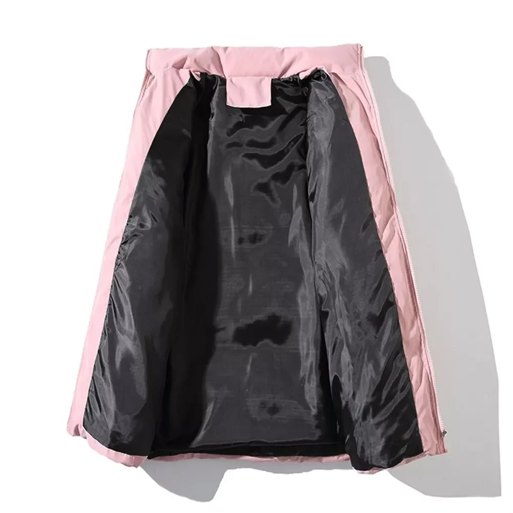 Thicken Warm Coat Mens Stand Collar Jackets Solid Color Parka Coat Women Fashion New Streetwear Jacket Men Parkas