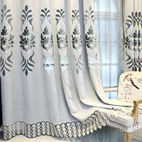 new chenille curtains for living room bedroom hollow embroidered window screen blackout finished custom home decoration
