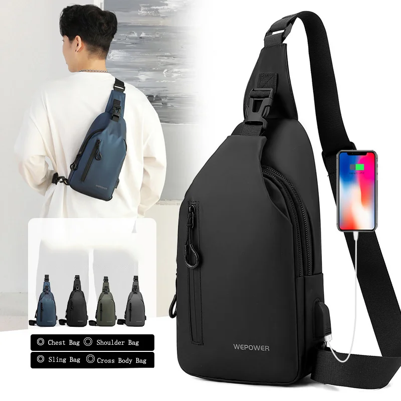 

Men Shoulder Chest Bag Pack Nylon Sling Backpack Travel Military Waterproof Nylon Male Single Side Messenger Cross body Bags