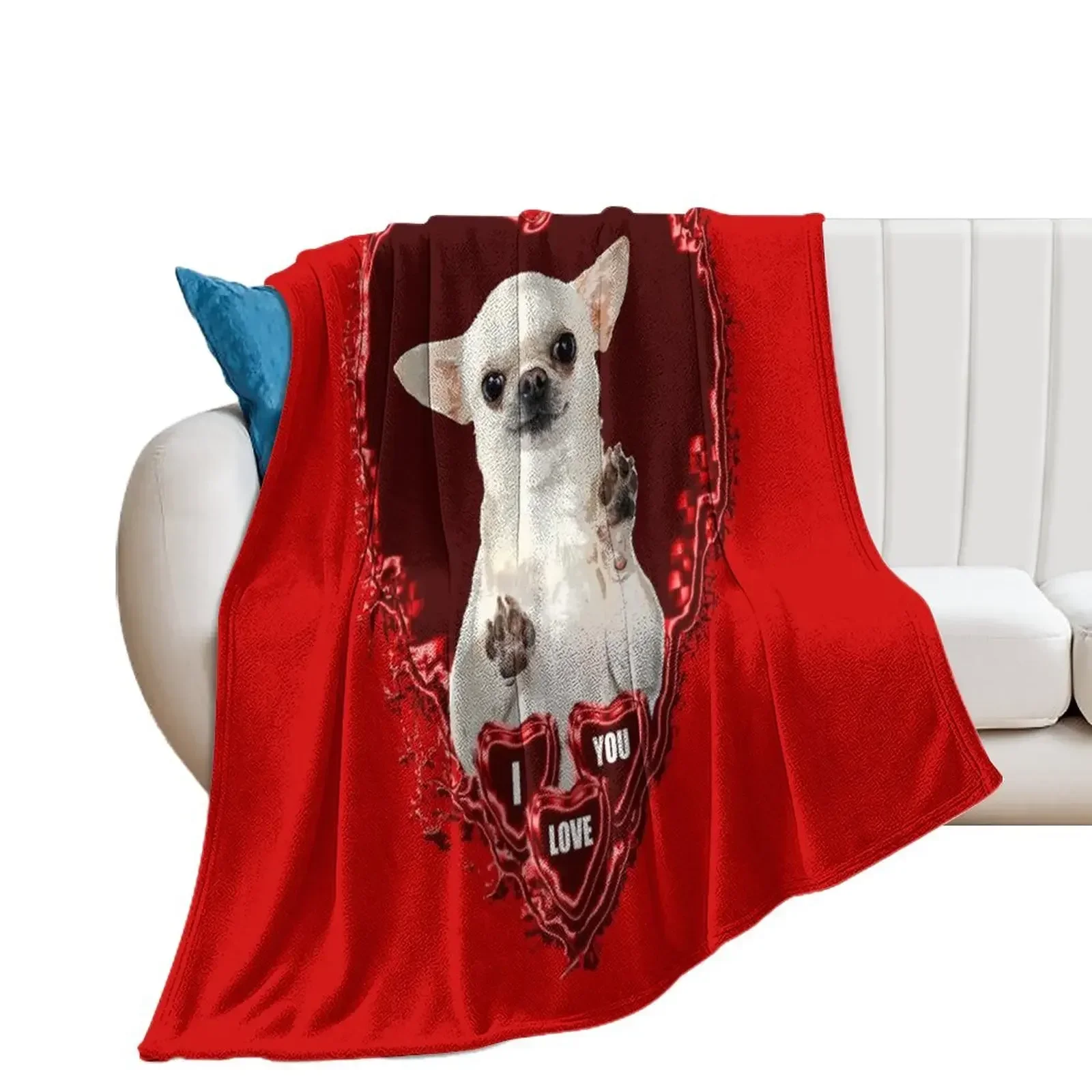 Одеяло CHIHUAHUA ST VALENTIN DOG роскошное одеяло мягкие туристические клетчатые одеяла