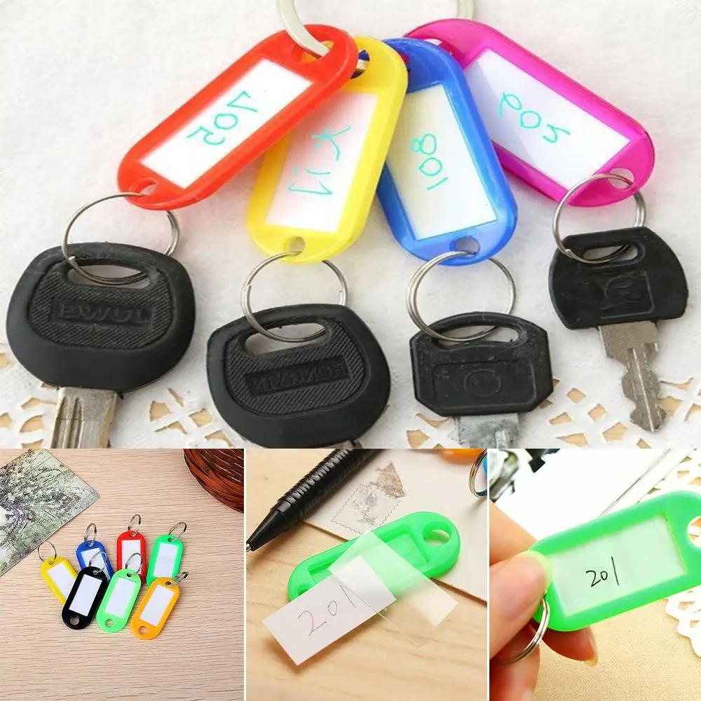 

5/10pcs Decor ID label Plastic Blank Key Rings Jewelry Splits Card Key Chains