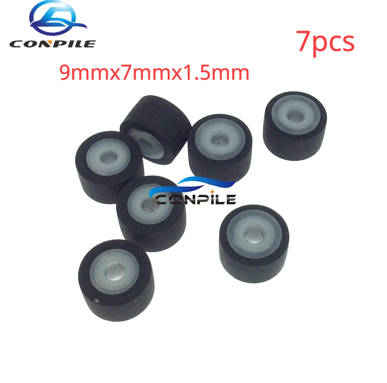 

7pcs 9mmx7mmx1.5mm rubber pinch roller wheel belt pulley for walkman tape recorder cassette deck audio stereo player