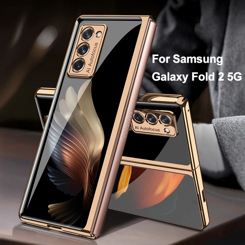 

Чехол GKK из закаленного стекла для Samsung Galaxy Z Fold 2 5G, роскошный защитный жесткий чехол с покрытием для Samsung Galaxy Z Fold 2 5G