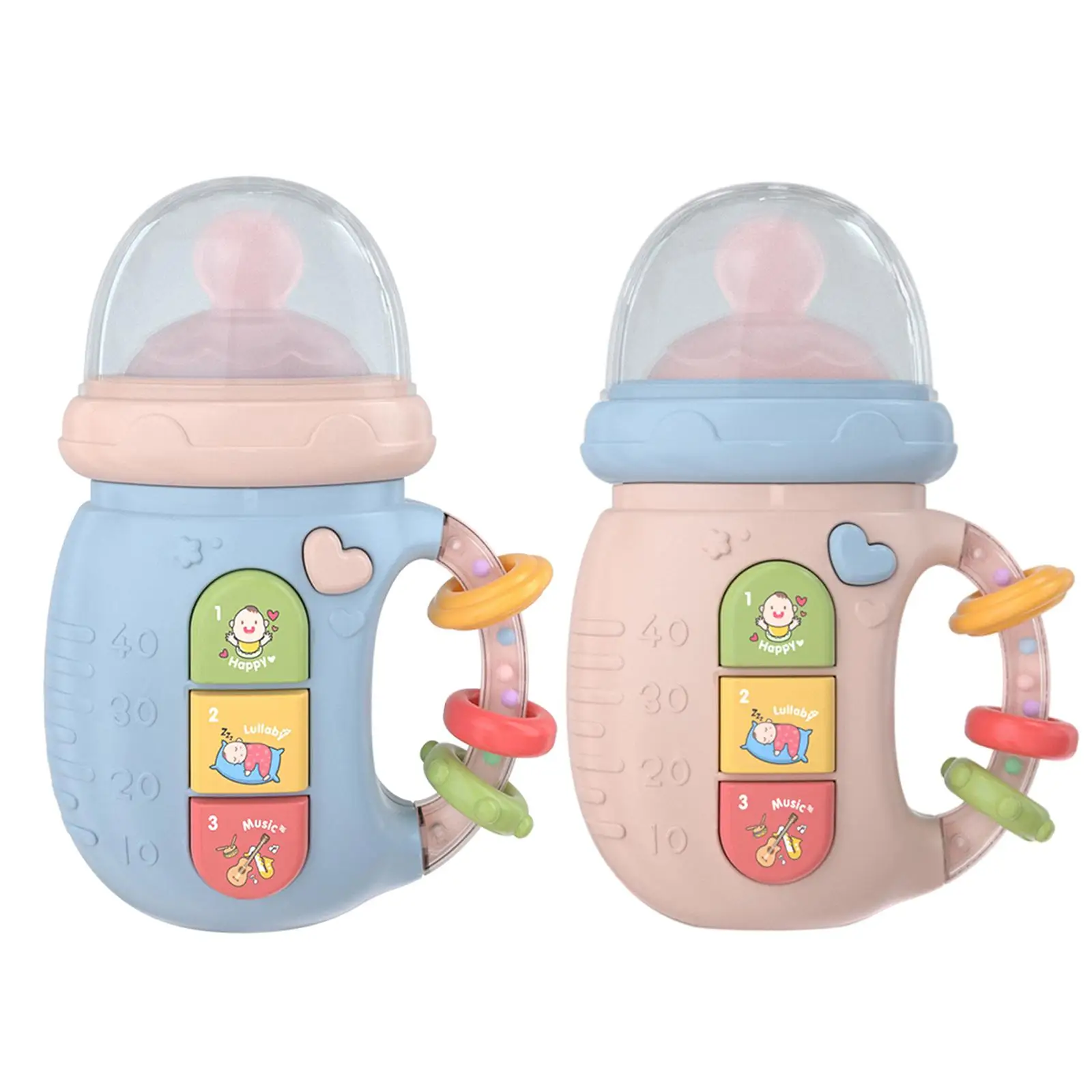 

Plush Hand Rattles Teether Early Educational Developmental Handbells Feeding Bottle Hand Grip Toys 3-6 Months Toddlers Infant