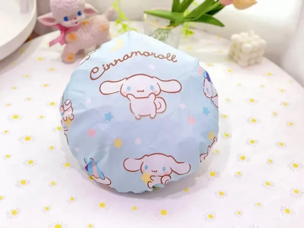 Sanrio Kawaii Adult Shower Cap My Melody Kuromi Wash And Care Cinnamoroll Hello Kitty Waterproof