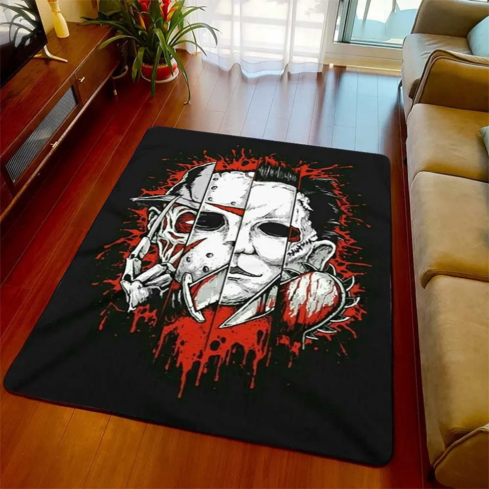 

Horror Movie Characters Carpet Area Soft Rugs Bedroom Living Room Halloween Floor Mat Non Slip Rugs Halloween Gift Home Decor