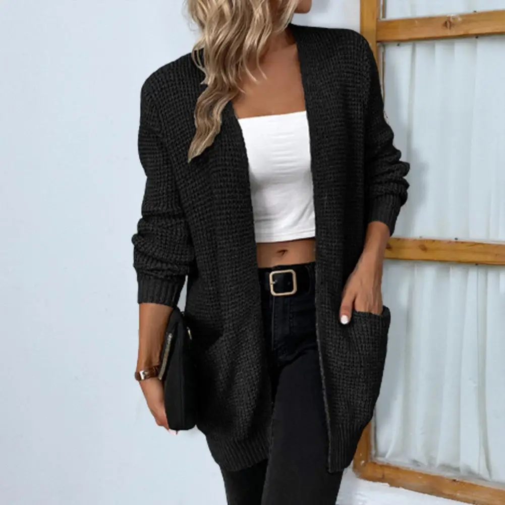 

Женский разноцветный кардиган средней длины, Осень-зима