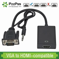 vga to hdmi compatible converter adapter cable full hd 1080p with audio output vga hd adapter for pc laptop to hdtv projector