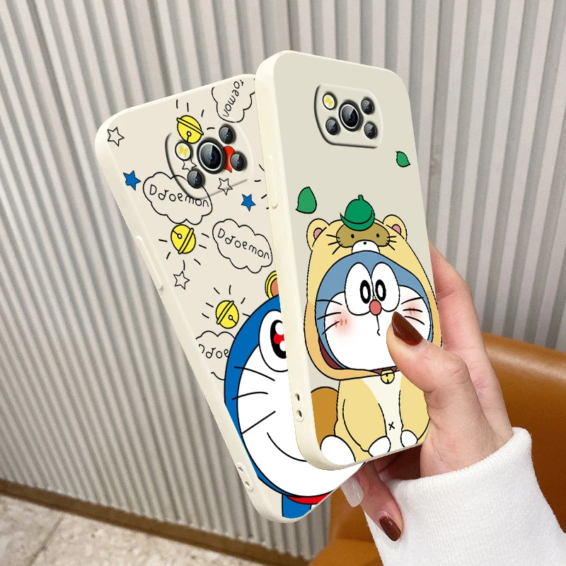 

Cartoon mechanical cat Doraemon For Xiaomi Mi Poco X4 X3 C40 C31 C3 M4 M3 F4 F3 GT Pro NFC Soft Liquid Rope Cover Phone Case