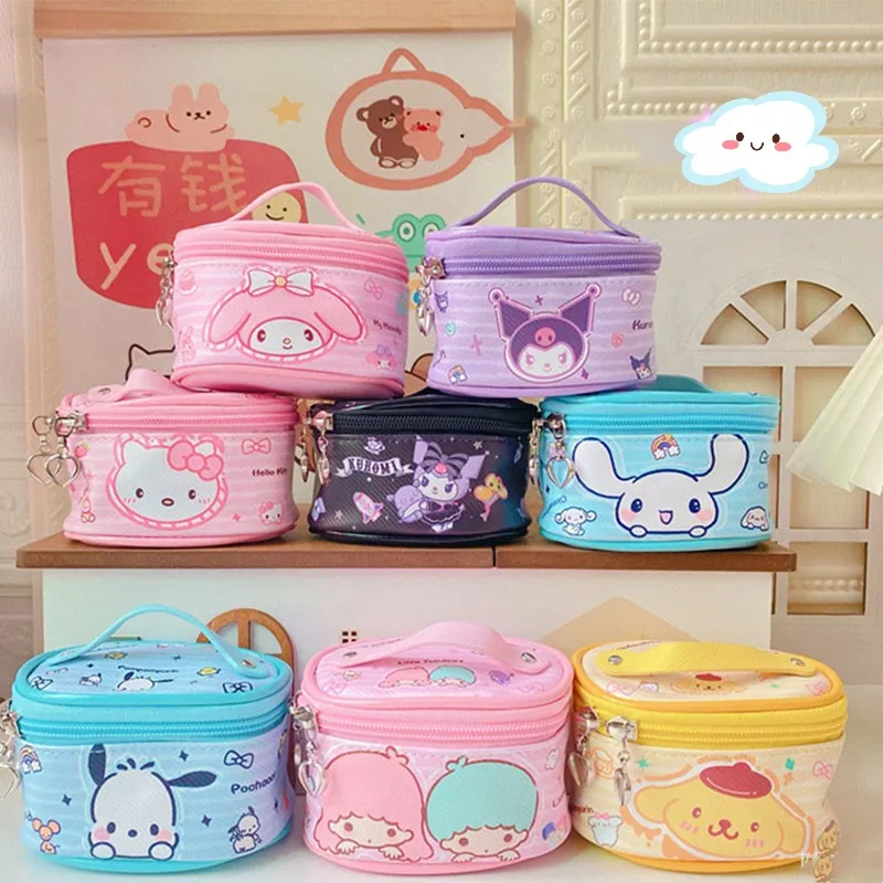 

Sanrio аксессуары сумка Hello Kitty E Кошелек для монет кавайная коричная сумка для хранения My Melody Kuromi Сумочка женская шкатулка для ювелирных издели...