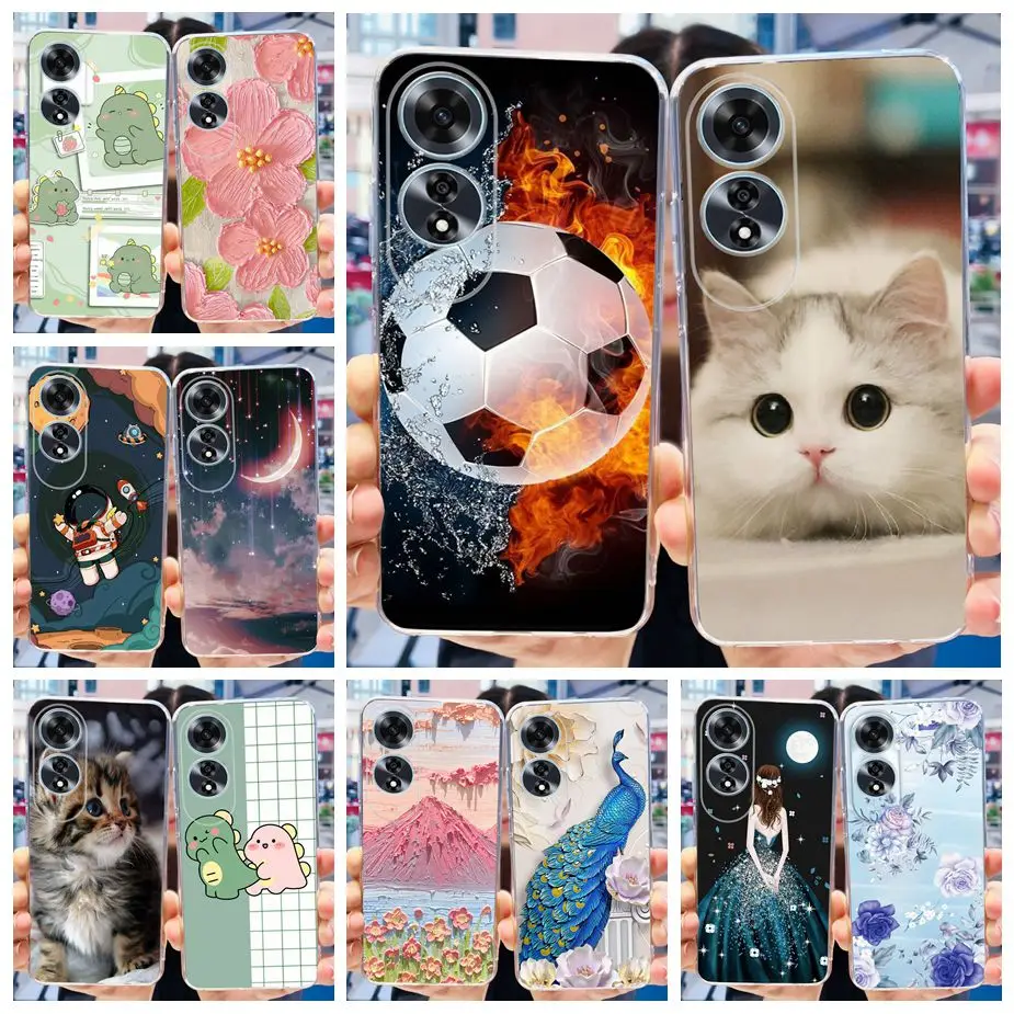 Милый чехол с рисунком для Oppo A60 CPH2631 прозрачный силиконовый мягкий из