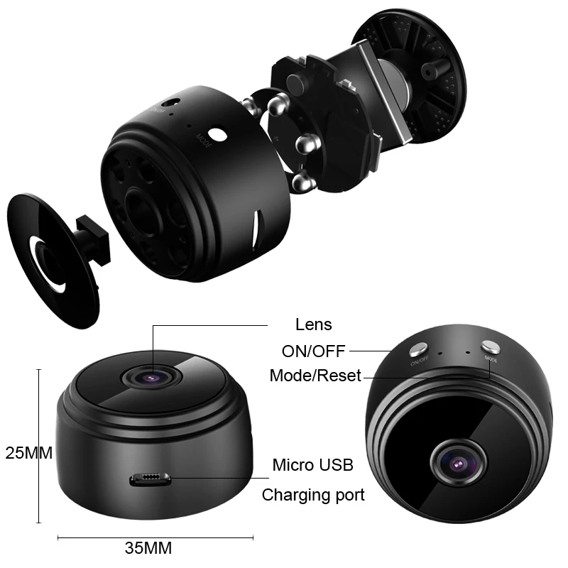 HD108OP Мини Wi-Fi камера со встроенным аккумулятором высокой емкости A9-камера HD 1920x1080