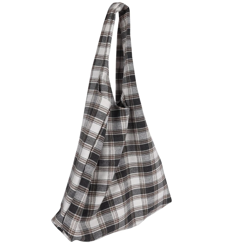 

Сумка на плечо Женская в клетку, простой саквояж из мягкой ткани, вместительный тоут, холщовая Сумочка для красивых молодых девушек