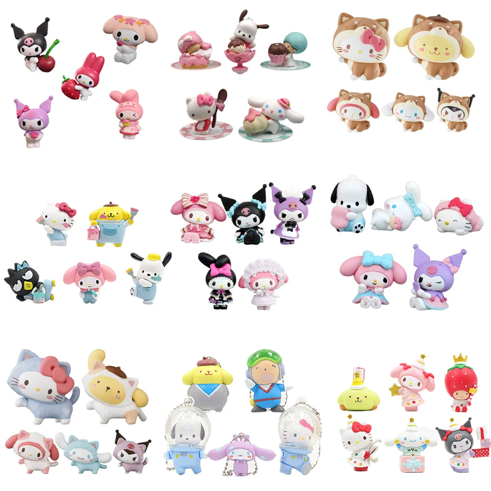 Hello Kitty Room Decor Kuromi Figurine Twinstars Cinnamoroll Figures Pompurin My Melody Desktop
