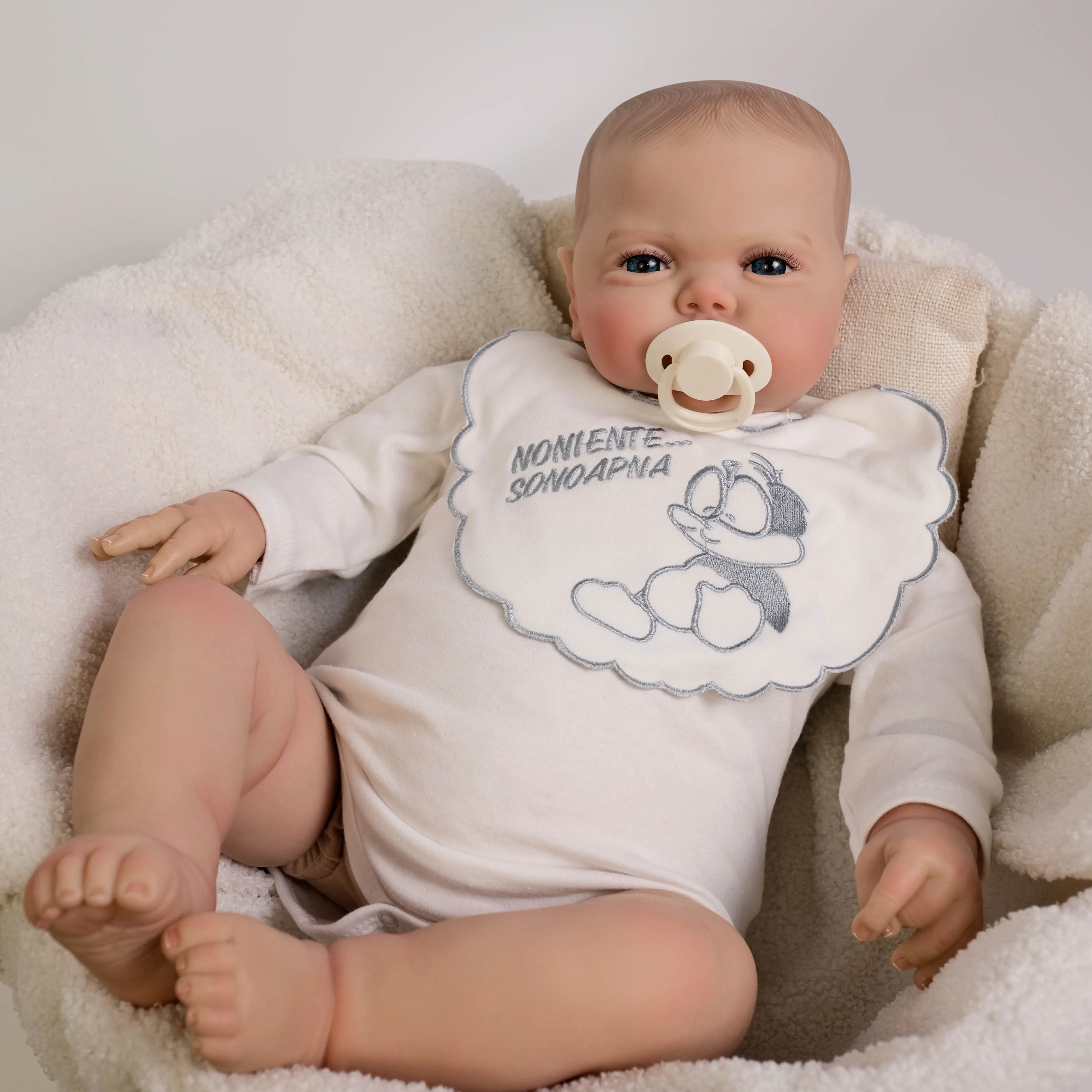 24inch Pickle Awake Boy Reborn Baby Toddler Doll Lifelike 3D Painting with Visible Veins Painted Hair High Quality