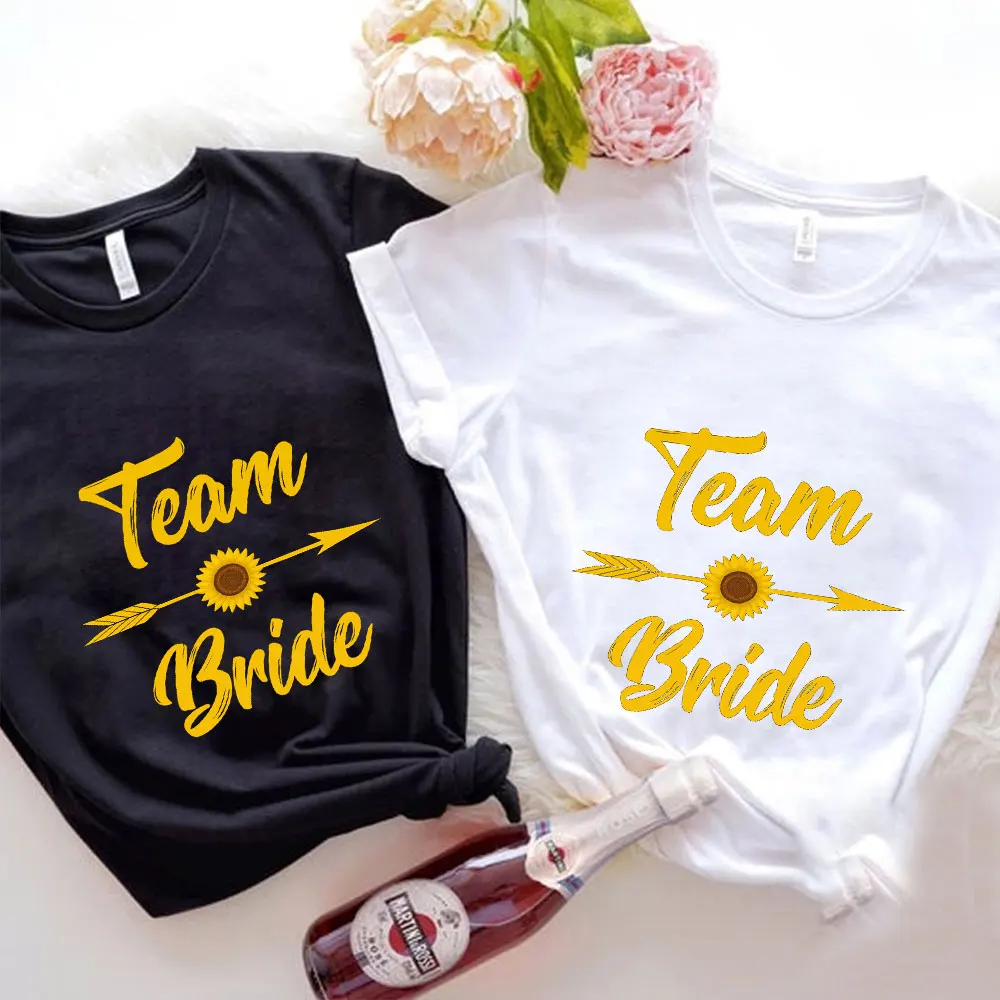 

Summer Bachelorette Party Shirt Team Bride T Shirt Harajuku Short Sleeve Wedding Bridal Party T-shirts Fashion Tees Women Tops