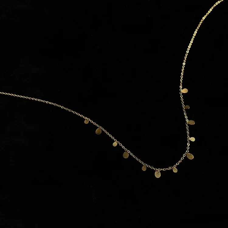 Колье из нержавеющей стали 316L с круглой квадратной кисточкой для женщин