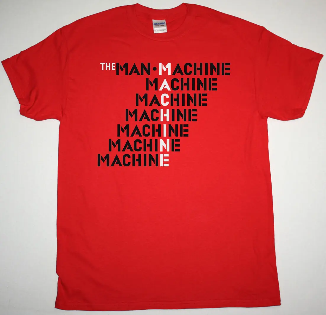 

Kraftwerk The Man-Machine Red T-shirt 1978 Electro Pop Krautrock Devo Neu Top Fashion Camiseta masculina 100% Cotton T shirts