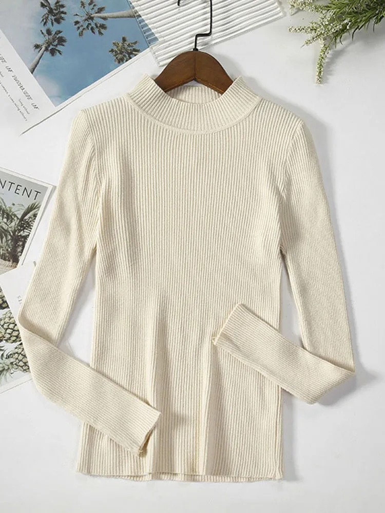 Весенний вязаный свитер пуловеры женские топы с длинными рукавами водолазка