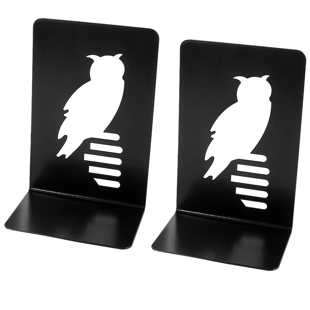 

Bookends Shelves Book Display Holder Bookshelf Nonskid Metal Stoppers Modern Tree Office Desktop Support Owl Animal Desk