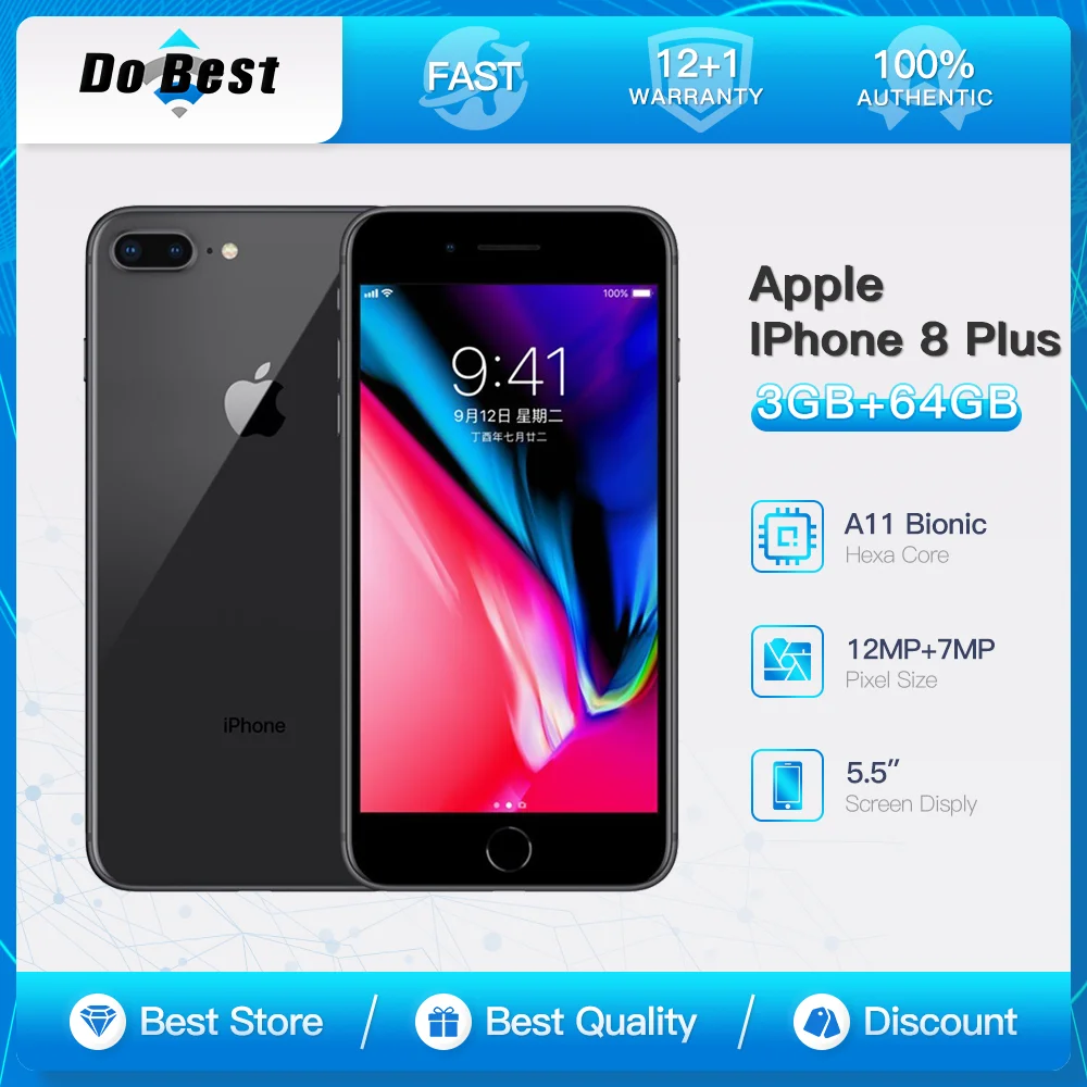 Смартфон Apple iPhone 8 Plus, 3/64ГБ, 3/256ГБ, global, б/у | AliExpress